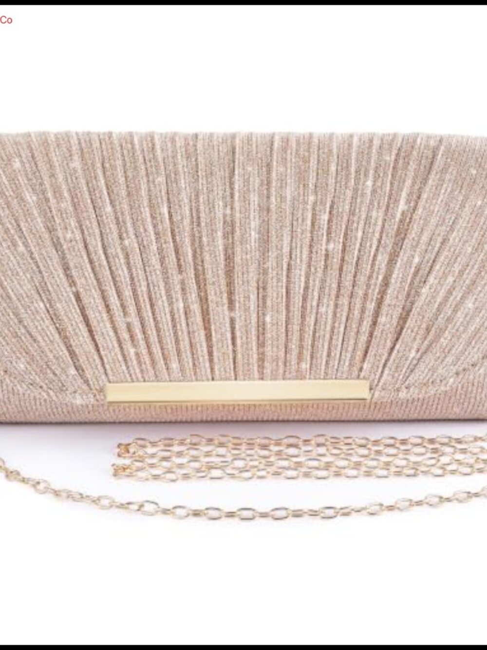Womens Glitter Pleated Evening Clutch & Crossbody Bag Formal Prom Wedding